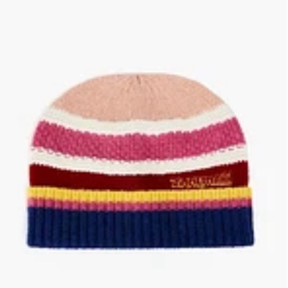 ZIMMERMANN Ribbed striped merino wool and cottonbblend beanie